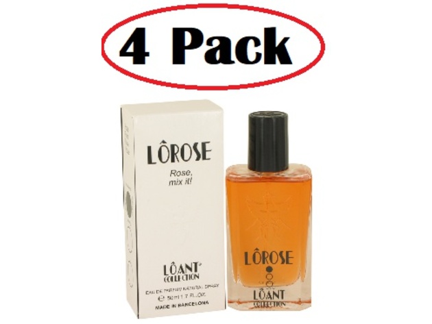 4 Pack of Loant Lorose Rose by Santi Burgas Eau De Parfum Spray 1.7 oz