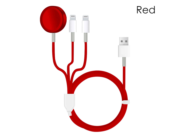 3-in-1 Apple Watch AirPods & iPhone Lightning Charging Cable (Red) | Cult  of Mac