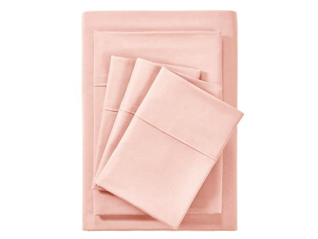 Bamboo 2000 Count 6-Piece Sheet Set with SnugGrip (Blush/Twin)