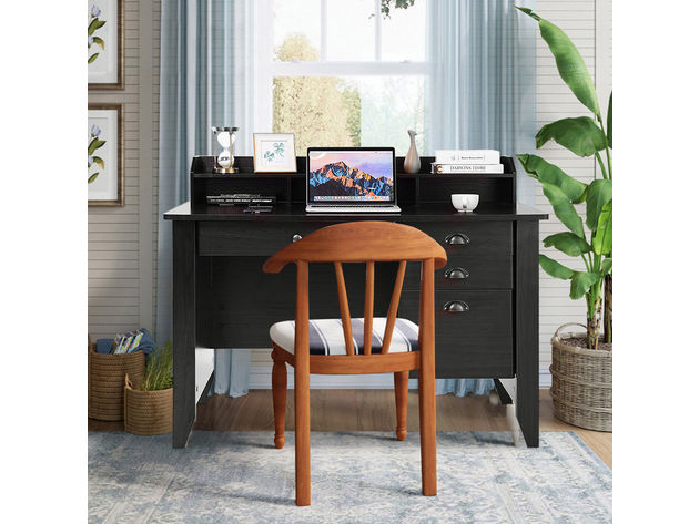 Costway Computer Desk PC Laptop Writing Table Workstation Student Study Furniture - Black