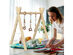 Foldable Wooden Baby Gym with 3 Wooden Baby Teething Toys Hanging Bar Natural - Natural Color