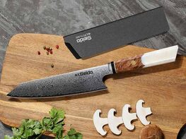 Seido™ Kiritsuke 8.5" Damascus Chef Knife (White)