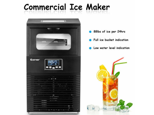 Costway Portable Heavy Duty Built-In Commercial Ice Cube Maker Machine ...