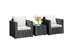 Costway 3 Piece Patio wicker Furniture Set Conversation Rattan Sofa Set w/Cushion Garden Black