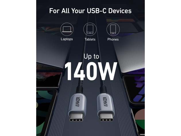 Anker 765 USB-C to USB-C Cable (140W Nylon) 6ft