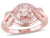 4/5 Carat (ctw) Morganite Infinity Ring in Rose Pink Sterling Silver with Accent Diamonds - 9