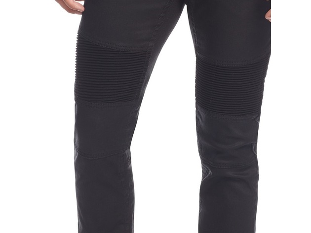 INC International Concepts Men's Skinny-Fit Moto Jeans With Zipper Details Black Size 32X30