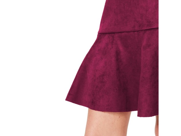 Rosie Harlow Women's Faux Suede Sheath Dress Burgundy Size Large