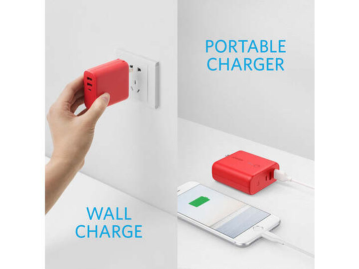 Anker PowerCore Fusion 5000mAh 2-in-1 Hybrid Charger Red