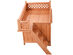 Costway Wooden Puppy Pet Dog House Wood Room In/outdoor Raised Roof Balcony Bed Shelter - Brown