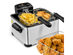 Costway Electric Deep Fryer 5.3QT/21-Cup Stainless Steel 1700W w/ Triple Basket - Black/Silver