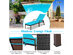 Costway Patio Rattan Lounge Chair Chaise Recliner Back Adjustable Cushioned Turquoise