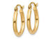 14K Yellow Gold Hoop Earrings 2mm (2/3 inch Length)