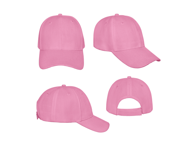 Pack of 10 Bulk Plain Baseball Cap Hat Adjustable Back - Pink