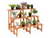 3 Tier Wide Wood Plant Stand Flower Pot Holder Display Rack Shelves Step Ladder - Yellow