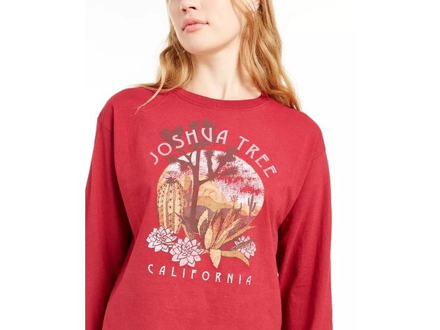 Love Tribe Juniors' Women's Joshua Tree Graphic T-Shirt Red Size Extra Large