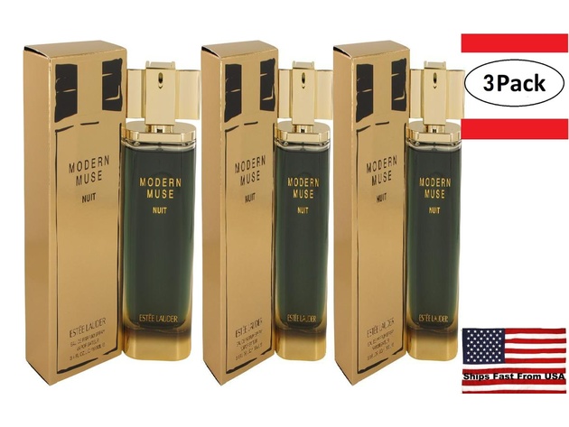 3 Pack Modern Muse Nuit by Estee Lauder Eau De Parfum Spray 3.4 oz for Women