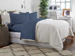 Brooklyn Flat Jersey Knit Sheet Set (Denim)