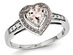 4/5 Carat (ctw) Morganite Heart Ring in Rhodium Plated Sterling Silver