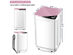 Full-Automatic Washing Machine 7.7 lbs Washer/Spinner Germicidal UV Light Pink - White and Pink