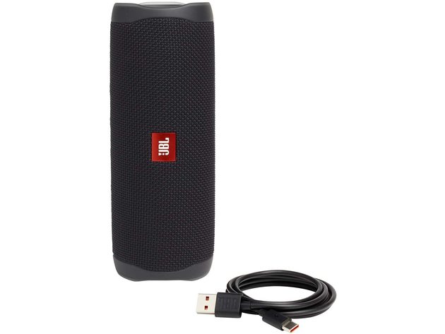 JBL FLIP 5 Waterproof Portable Lightweight Party Boost-Compatible Bluetooth Speaker, Black (New Open Box)