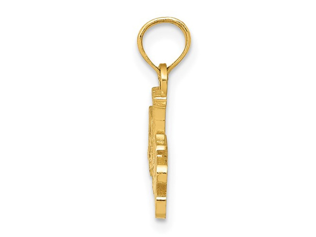 Paris With Eiffel Tower Charm Pendant Necklace in 14K Yellow Gold with Chain