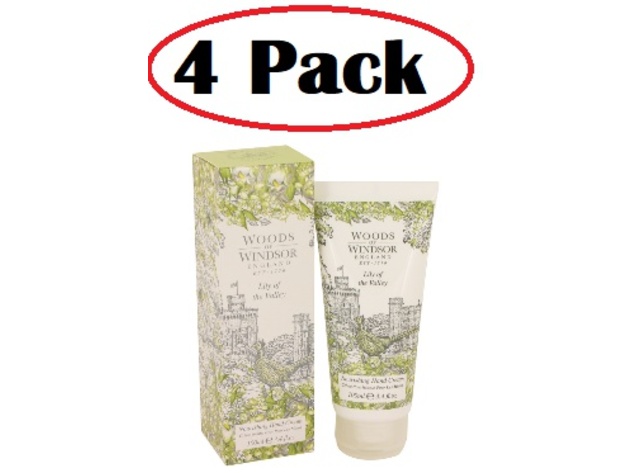 4 Pack of Lily of the Valley (Woods of Windsor) by Woods of Windsor Nourishing Hand Cream 3.4 oz
