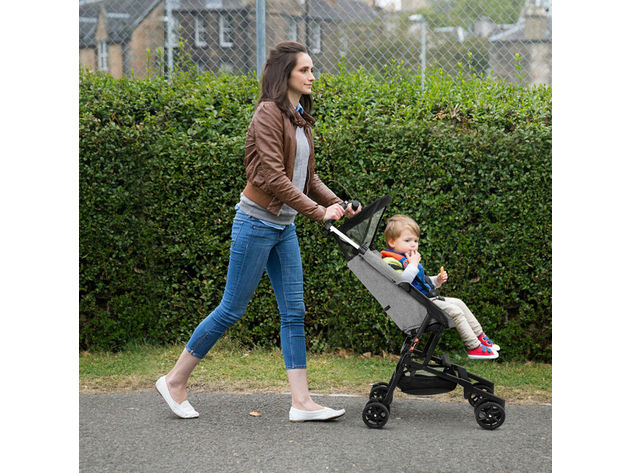 Costway Buggy Portable Pocket Compact Lightweight Stroller Easy Handling Folding Travel - Gray