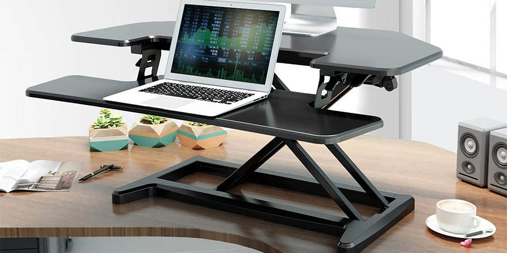 FlexiSpot M7C Desk Riser with Deep Keyboard Tray