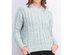 Hippie Rose Juniors' Cable-Knit Drop-Shoulder Sweater Blue Size Medium