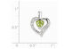 1/2 Carat (ctw) Natural Peridot Heart Pendant Necklace in Sterling Silver with Chain