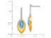 7/10 Carat (ctw) Swiss Blue Topaz and Diamond Drop Dangle Earrings in 14K Yellow Gold