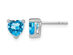 1.50 Carat (ctw) Blue Topaz Heart Stud Earrings in 14K White Gold