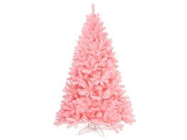 Costway 6Ft Hinged Artificial Christmas Tree Full Fir Tree New PVC w/ Metal Stand Pink - Pink