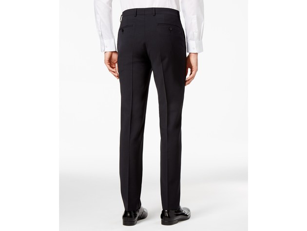 Bar III Men's Skinny Fit Stretch Wrinkle-Resistant Suit Pants Black Size 34x34