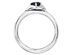 1/2 Carat (ctw) Lab Created Blue Sapphire Ring in Sterling Silver with Diamonds - 9