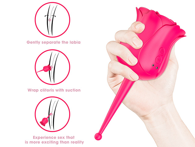 2-in-1 Rose Clitoral Vibrator