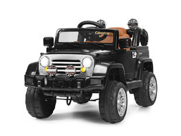 12V MP3 Kids Ride On Truck Car RC Remote Control w/ LED Lights Music - Black