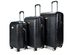 Snakeskin 3 Piece Expandable Luggage Set Black