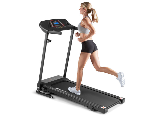 Goplus 1.0HP Folding Treadmill Electric Support Motorized Power Running Machine Trainer - Black