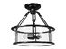 Costway Semi Flush Mount Ceiling Light 3-Light Industrial Bubble Glass Pendant Lamp - Brown