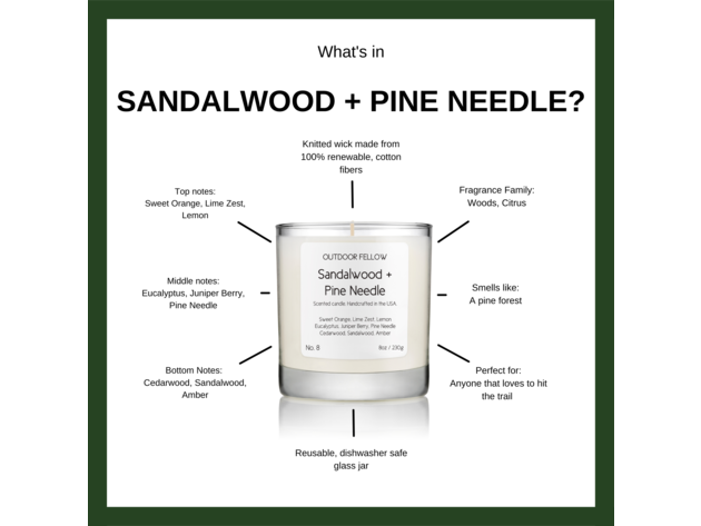 Sandalwood and Pine Needle Scented Candle