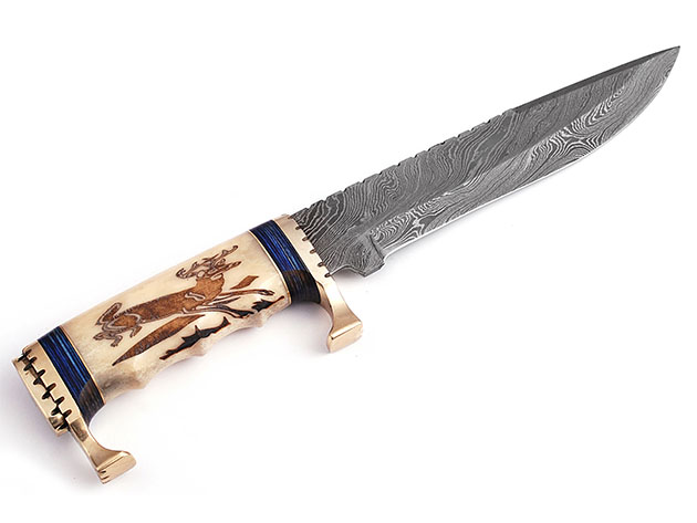 Damascus Hunting Bowie Knife