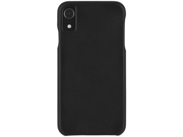 Case-Mate Apple iPhone XR Barely There Premium Genuine Leather Case, Smooth Black