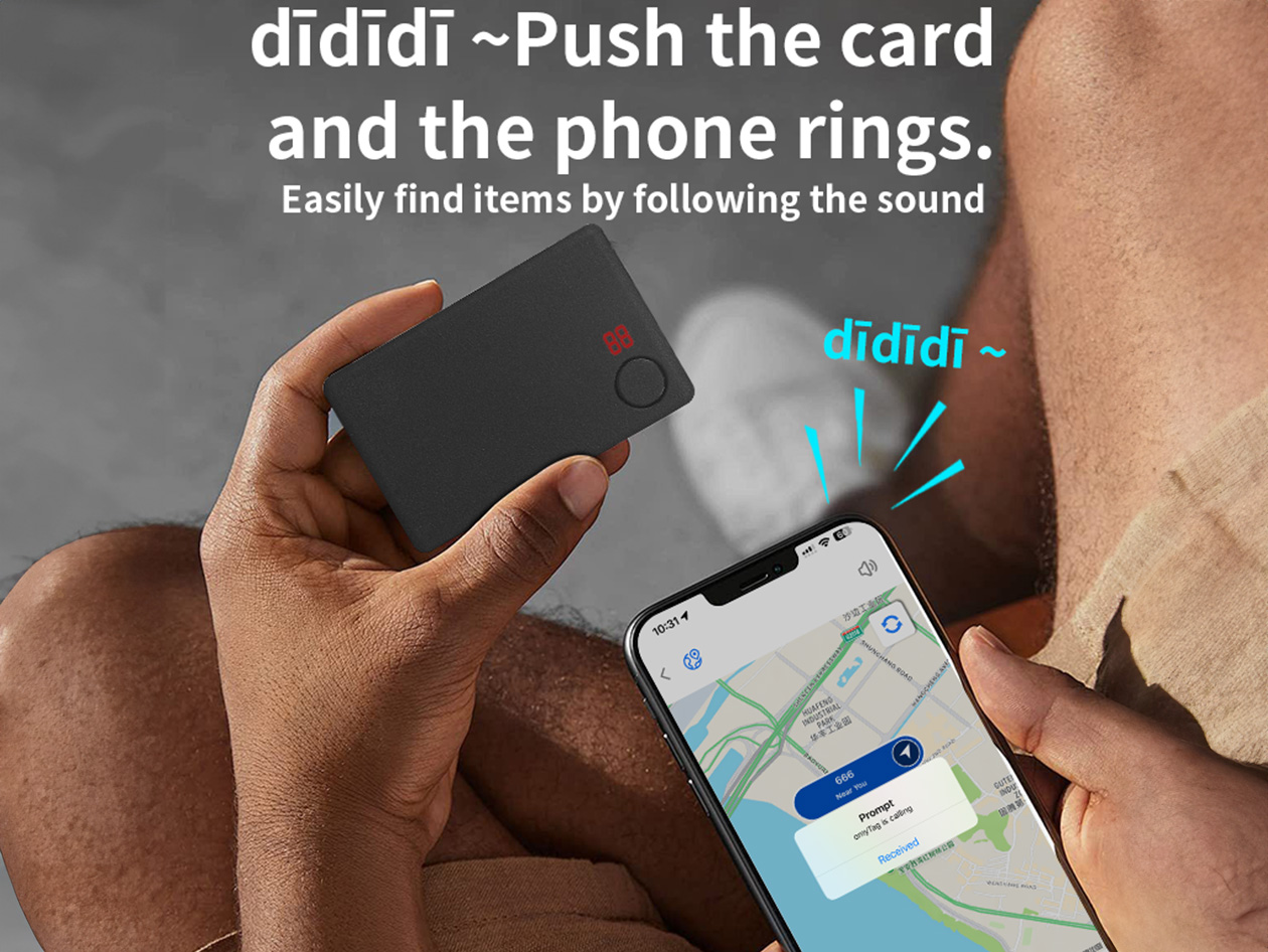 Slim GPS Tracker Card for Android & Apple Find My (3-Pack)