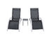 3 PCS Outdoor Patio Pool Lounger Set Reclining Garden Chairs Glass Table - Black
