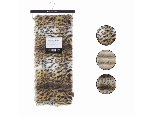 Animal Print Knit Throw (Leopard)