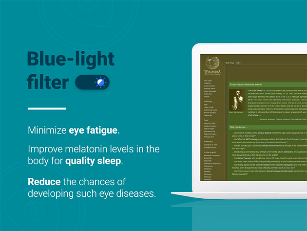 Dark Mode On Any Website: Night Eye Pro blue-light filter