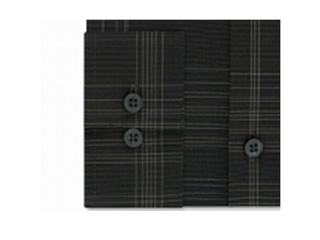 Calvin Klein Men's Infinite Color Slim-Fit Non-Iron Stretch Check Dress Shirt Dark Gray Size 34-35