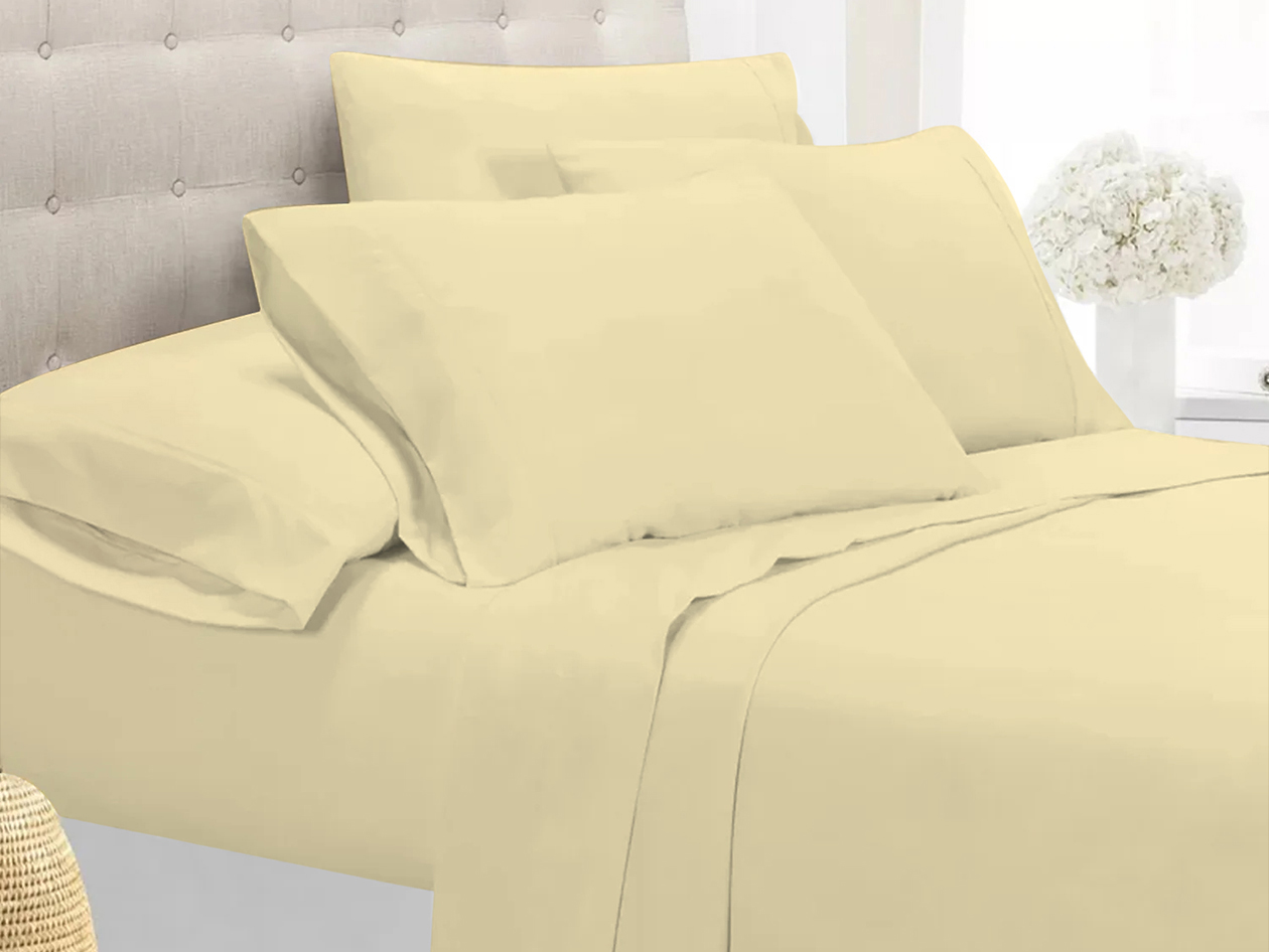 Super-Soft 1800 Series Bamboo Blend 6-Piece Sheet Set (Cream/Full)